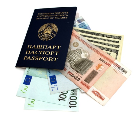The passport and moneyの写真素材