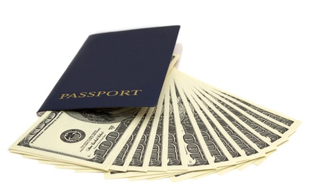 The passport and moneyの写真素材