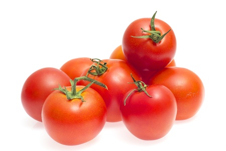 Red tomatoes isolated on a whiteの写真素材