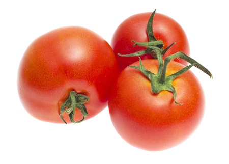 Red tomatoes isolated on a whiteの写真素材