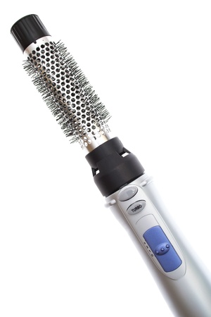 Hair dryer isolated on whiteの写真素材