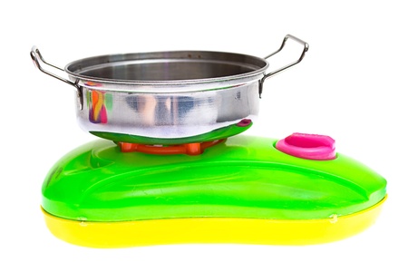 Child plastic pot cooking toyの写真素材
