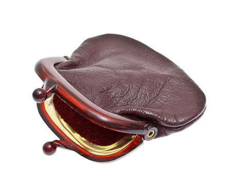 old fashion purse on whiteの写真素材