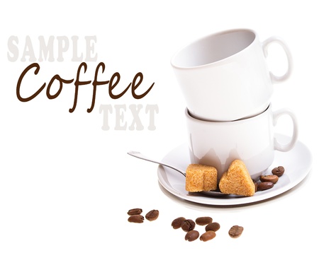 Coffee with sample text on whiteの写真素材