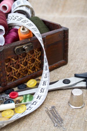 still life various sewing accessoriesの写真素材