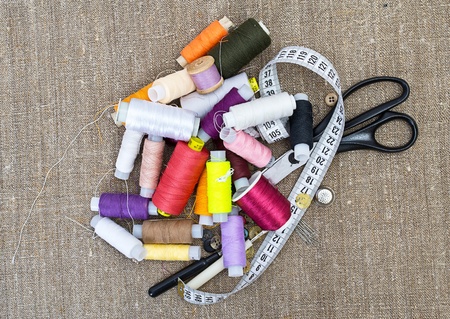 still life various sewing accessories