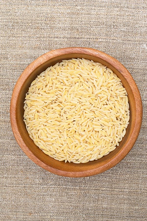 rice in wooden plateの写真素材