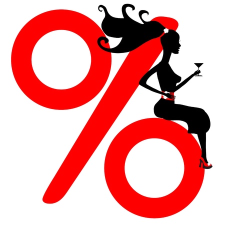 shopping girl. seasonal sale. vector silhouetteのイラスト素材