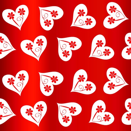 valentine seamless hearts patternのイラスト素材