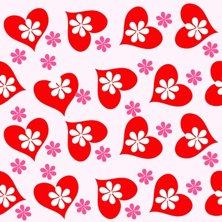 valentine seamless hearts patternのイラスト素材