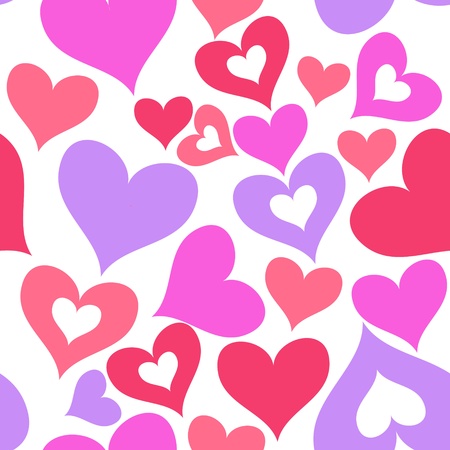 valentine seamless hearts patternのイラスト素材