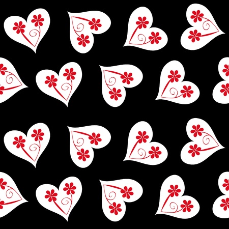 valentine seamless hearts patternのイラスト素材