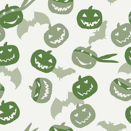 Halloween pumpkin head and batのイラスト素材