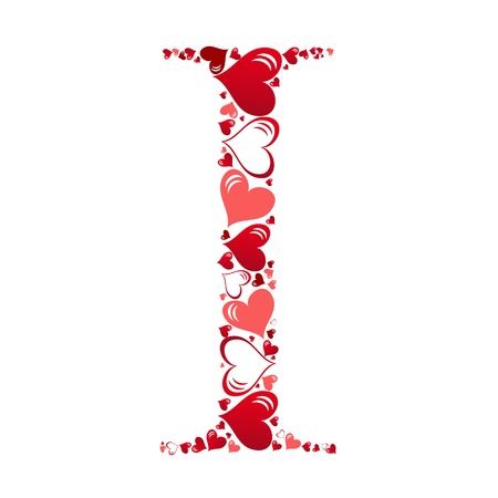Alphabet of hearts vector illustrationのイラスト素材