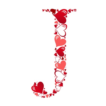 Alphabet of hearts vector illustrationのイラスト素材