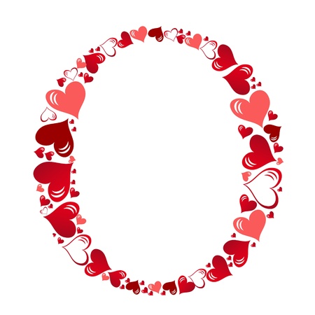 Alphabet of hearts vector illustrationのイラスト素材