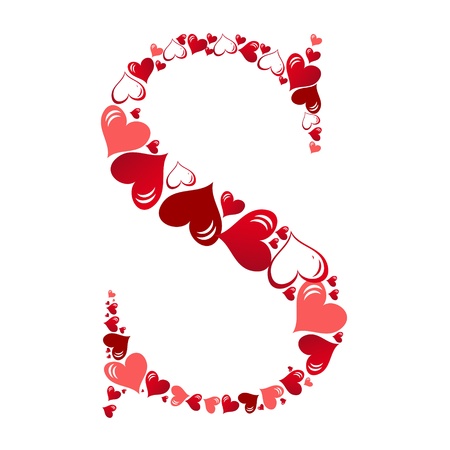 Alphabet of hearts vector illustrationのイラスト素材