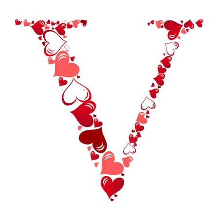 Alphabet of hearts vector illustrationのイラスト素材