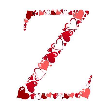 Alphabet of hearts vector illustrationのイラスト素材