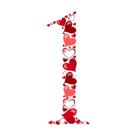 Number of hearts vector illustrationのイラスト素材