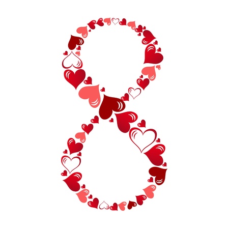 Number of hearts vector illustrationのイラスト素材