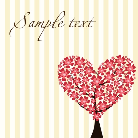 beautiful floral tree cardのイラスト素材