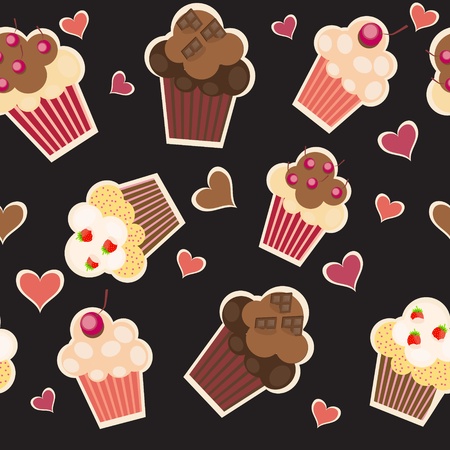 seamless cake pattern. Vector illustrationのイラスト素材