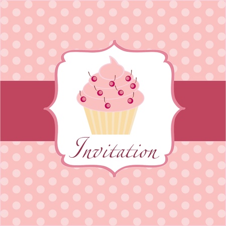 cupcake invitation backgroundのイラスト素材