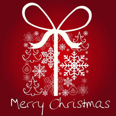 Christmas gift box with snowflake patternのイラスト素材