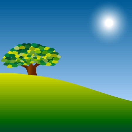 Beautiful green treeのイラスト素材