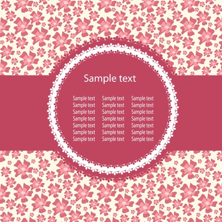 INVITATION CARD ON FLORAL BACKGROUNDのイラスト素材