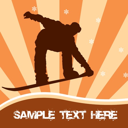 snowboardingのイラスト素材