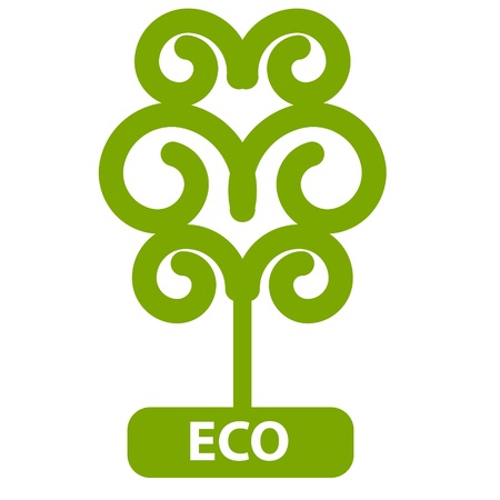 Eco Tree, Isolated On White Backgroundのイラスト素材