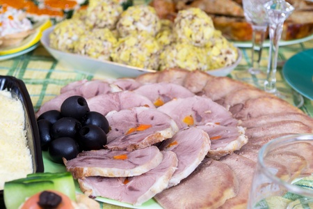 meat delicatessen plateの写真素材