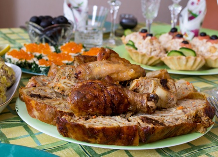 stuffed chickenの写真素材