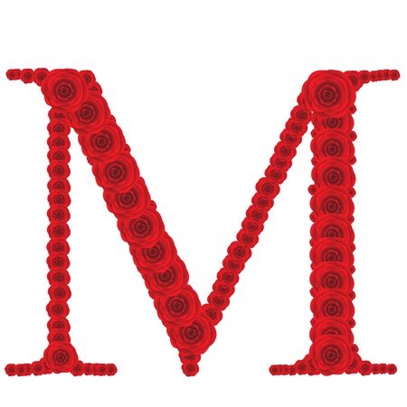 ABC from red roses, Beautiful vector illustrationのイラスト素材