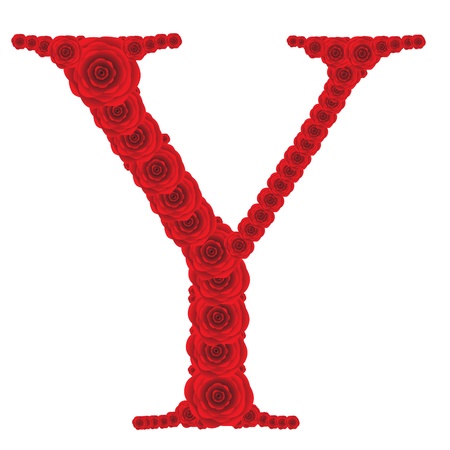 ABC from red roses, Beautiful vector illustrationのイラスト素材