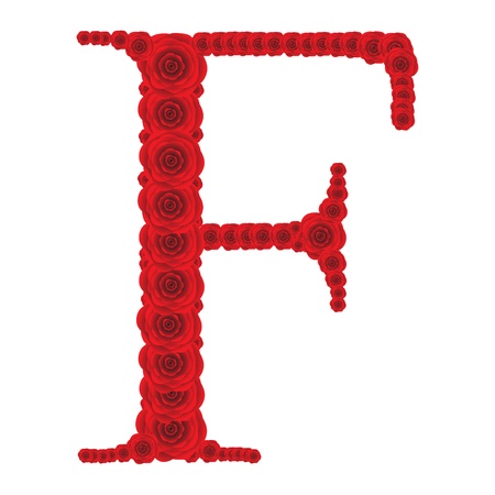 ABC from red roses, Beautiful vector illustrationのイラスト素材