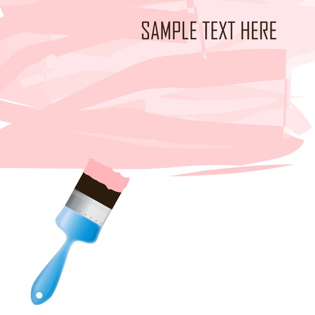 Blue paint brush with pink paint and a place for sample text. Vector illustration.のイラスト素材