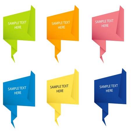 Abstract origami speech bubble vector backgroundのイラスト素材