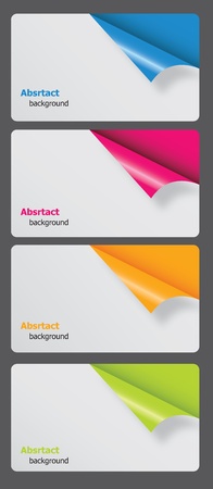 Set of gift cards with rolled corners. vector illustration のイラスト素材