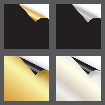 Set of gift cards with rolled corners. vector illustration のイラスト素材