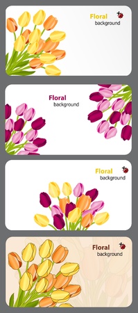 Set of nature gift cards vector illustrationのイラスト素材