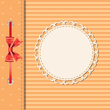 Vector greeting card or cover with bow  Space for your text or picture のイラスト素材