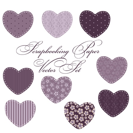 set of different hearts, design elementsのイラスト素材