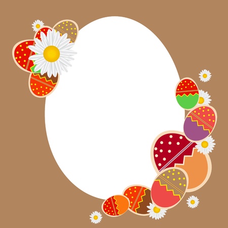 Easter eggs card with colourful eggs  vector illustrationのイラスト素材