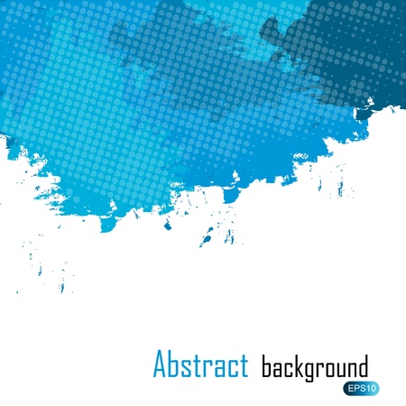 Blue abstract paint splashes illustration. Background with place for your text.のイラスト素材