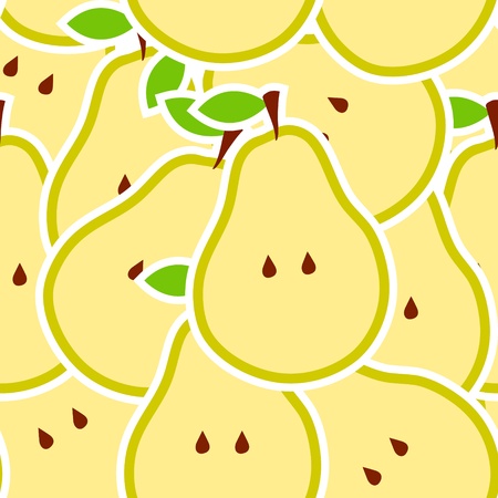 Pears illustration seamless patternのイラスト素材