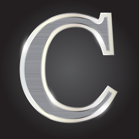 Silver metallic fonts vector illustrationのイラスト素材