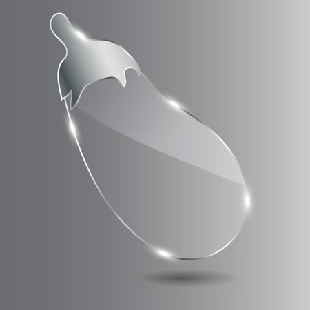 Realistic glass eggplantのイラスト素材